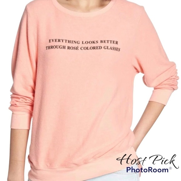 Wildfox Tops - Wildfox “Everything Looks Better Through Rose’ Colored Glasses” Sweatshirt